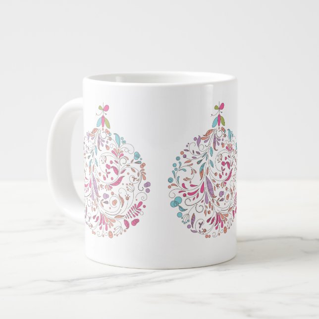 Weihnachts-Tasse, Blumenmuster-Design Jumbo-Tasse (Vorderseite Links)