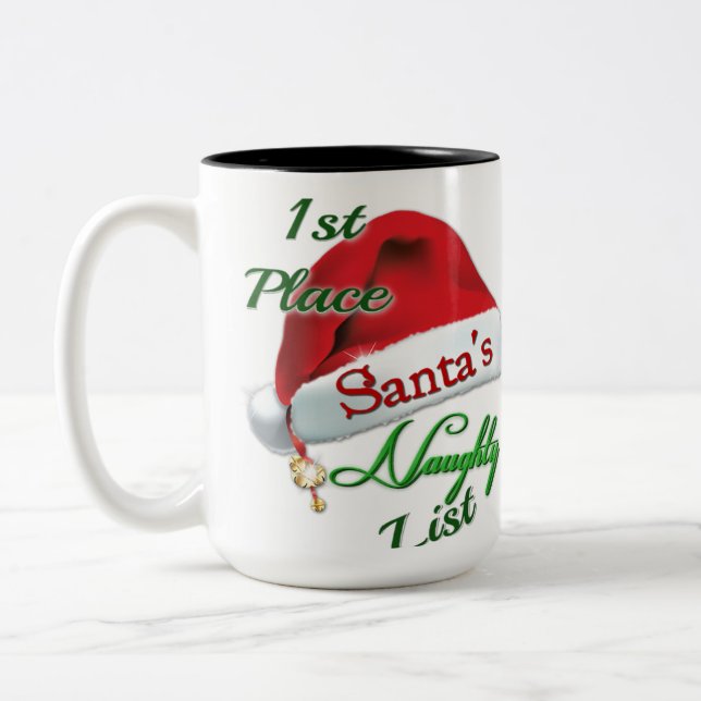 Weihnachts-Tasse des Weihnachtsmanns Zweifarbige Tasse (Links)