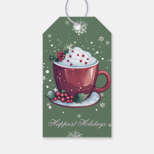 Weihnachts-Tasse heiße Schokolade Grün Geschenkanhänger