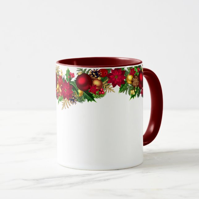 Weihnachts-Tasse-Holiday Garland Tasse (VorderseiteRechts)