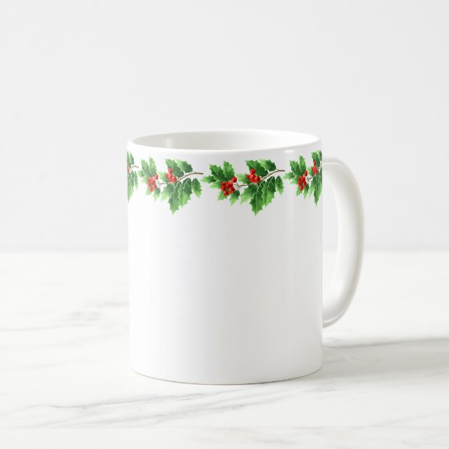 Weihnachts-Tasse-Holiday Holly Kaffeetasse (VorderseiteRechts)