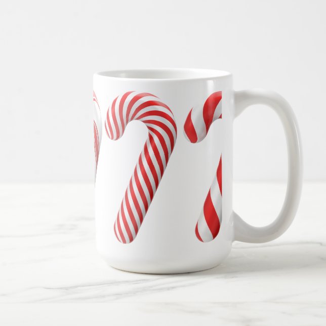 Weihnachts-Tasse in Rot und Weiß Candy Cane Kaffeetasse (Rechts)