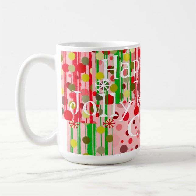 Weihnachts-Tasse - Jolly Happy Holiday Cheers Kaffeetasse (Links)