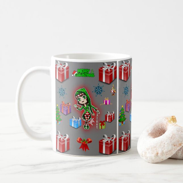 Weihnachts-Tasse Kaffeetasse (Mit Donut)