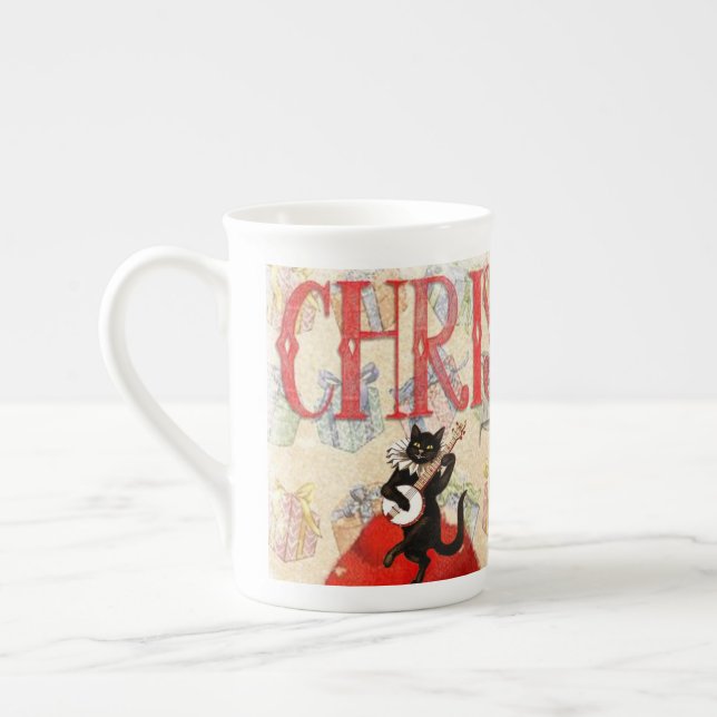 Weihnachts-Tasse, Kitten Prozellantasse (Links)
