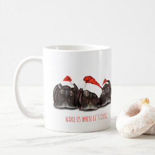 Weihnachts-Tasse mit Hippos, Weck uns, wenn es vor Kaffeetasse