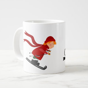 Weihnachts-Tasse mit Kinderski Art Jumbo-Tasse