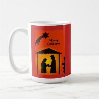 Weihnachts-Tasse mit Krippe-Silhouette Kaffeetasse