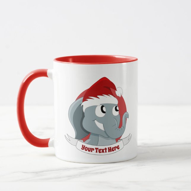 Weihnachts-Tasse mit niedlichem Cartoon-Elefant Tasse (Links)