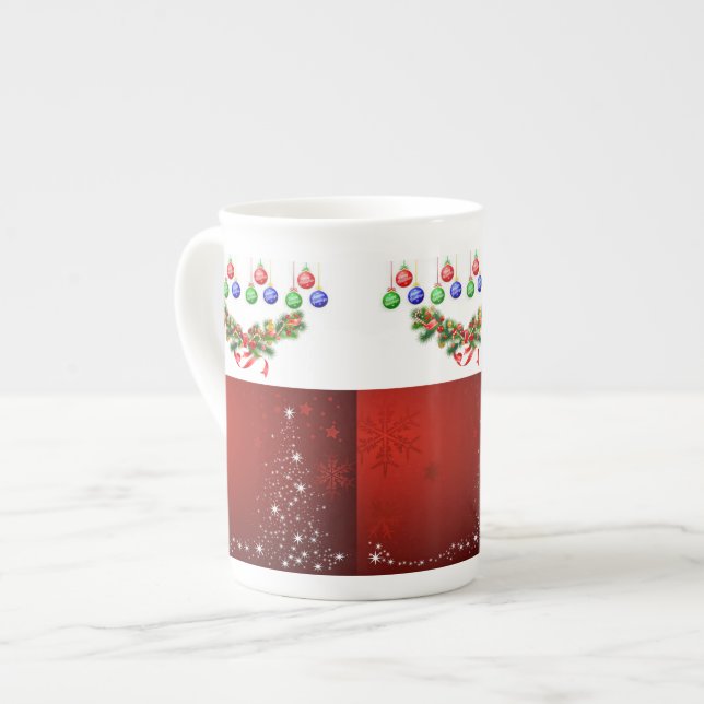 Weihnachts-Tasse Prozellantasse (Vorderseite Links)