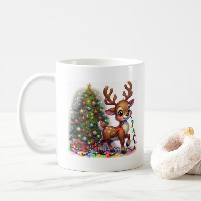 Weihnachts-Tasse Reindeer Fun Kaffeetasse (Mit Donut)
