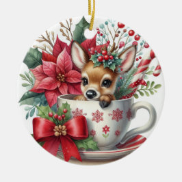 Weihnachts-Tasse Rentier 7 Keramik Ornament
