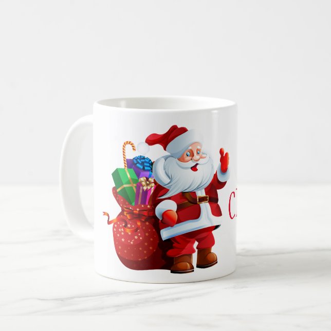 Weihnachts-Tasse-Santa Kaffeetasse (Vorderseite Links)