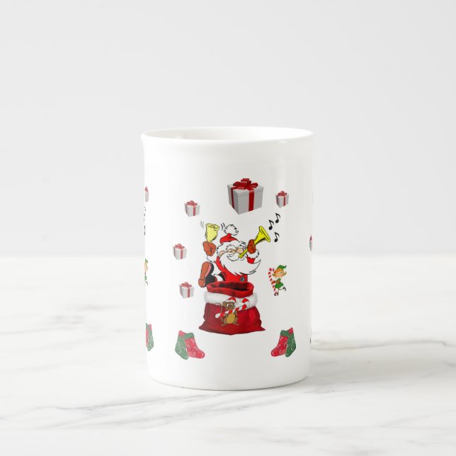 Weihnachts-Tasse Santa Prozellantasse (Vorderseite)
