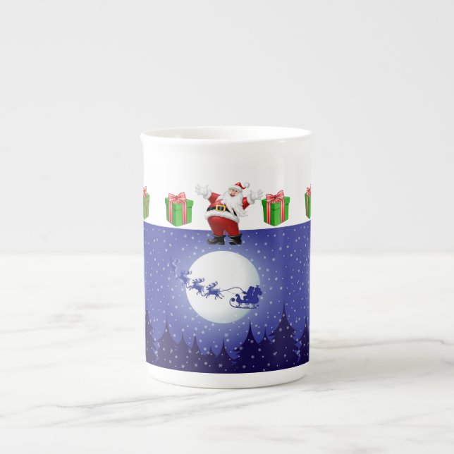 Weihnachts-Tasse Santa Prozellantasse (Vorderseite)