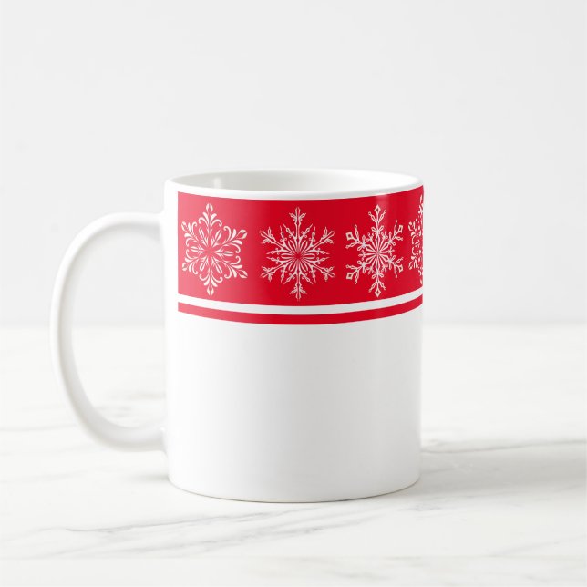 Weihnachts-Tasse-Schneeflocken Kaffeetasse (Links)