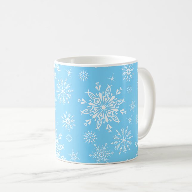 Weihnachts-Tasse-Schneeflocken Kaffeetasse (VorderseiteRechts)