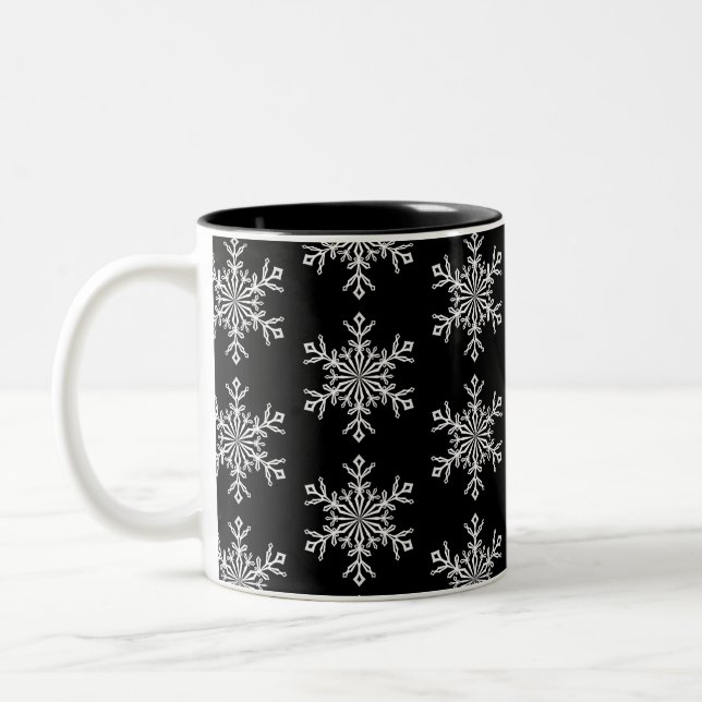 Weihnachts-Tasse-Schneeflocken Zweifarbige Tasse (Links)