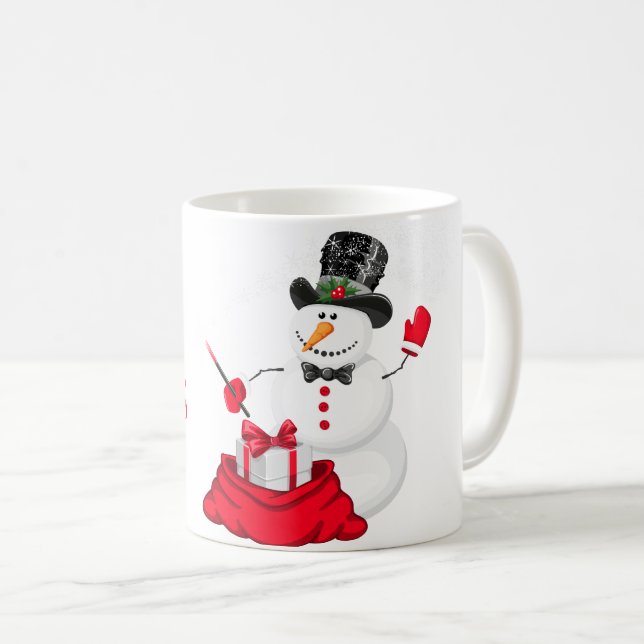Weihnachts-Tasse-Snowman Kaffeetasse (VorderseiteRechts)