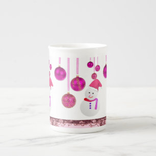 Weihnachts-Tasse Snowman Prozellantasse