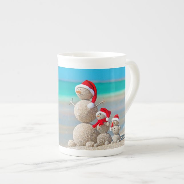 Weihnachts-Tasse Snowman Prozellantasse (Vorderseite Rechts)