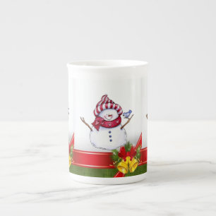 Weihnachts-Tasse Snowman Prozellantasse