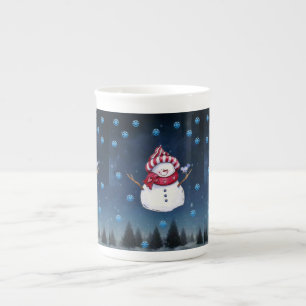 Weihnachts-Tasse Snowman Prozellantasse