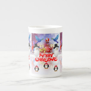 Weihnachts-Tasse Snowman Prozellantasse