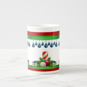 Weihnachts-Tasse, Weihnachtskerze Prozellantasse