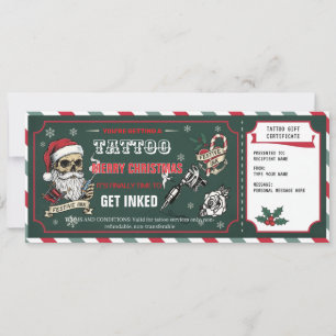 Weihnachts-Tattoo-Geschenkgutschein Karte