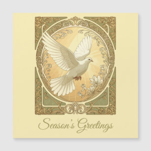 Weihnachts-Taube Art Nouveau Ästhetik Design Magnetkarte