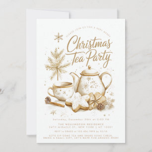 Weihnachts-Tea-Party Minimalistisch Elegant Einladung