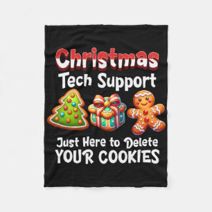 Weihnachts-Tech-Support hier, um Cookies Männer zu Fleecedecke