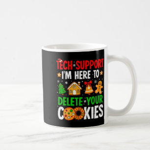 Weihnachts-Tech-Support hier, um Cookies zu lösche Kaffeetasse