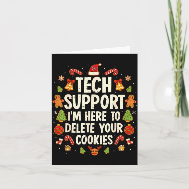 Weihnachts-Tech-Support hier, um Cookies zu lösche Karte (Vorderseite)