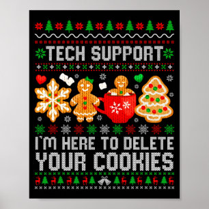 Weihnachts-Tech-Support hier, um Cookies zu lösche Poster