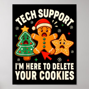 Weihnachts-Tech-Support hier, um Cookies zu lösche Poster