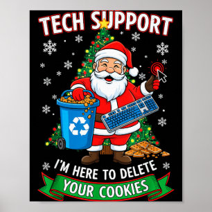 Weihnachts-Tech-Support hier, um lustige Cookies z Poster