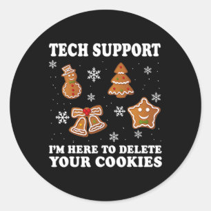 Weihnachts-Tech-Support Ich bin hier, um Ihr Coo z Runder Aufkleber