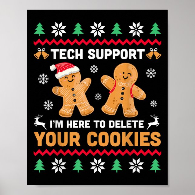 Weihnachts-Tech unterstützt hier, Cookie-Weihnacht Poster (Vorne)