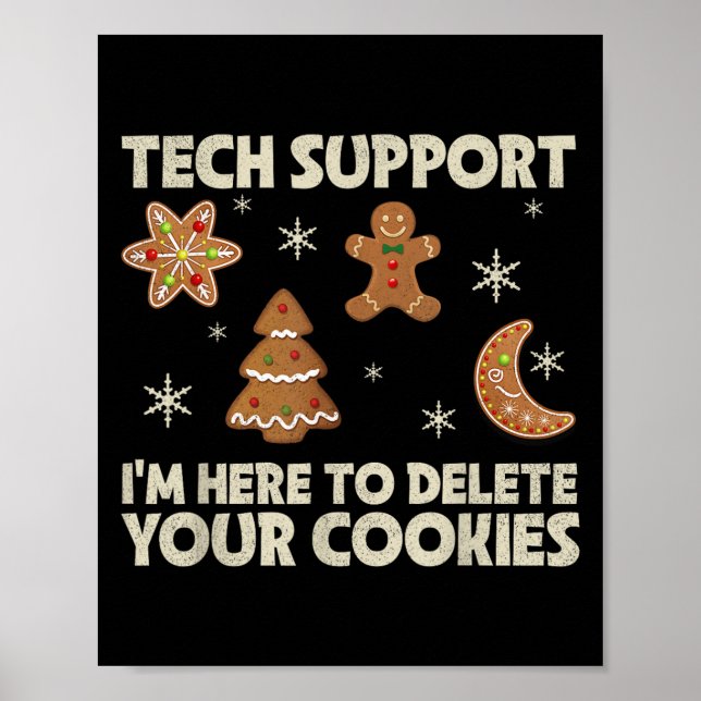 Weihnachts-Tech unterstützt hier, Cookie-Weihnacht Poster (Vorne)