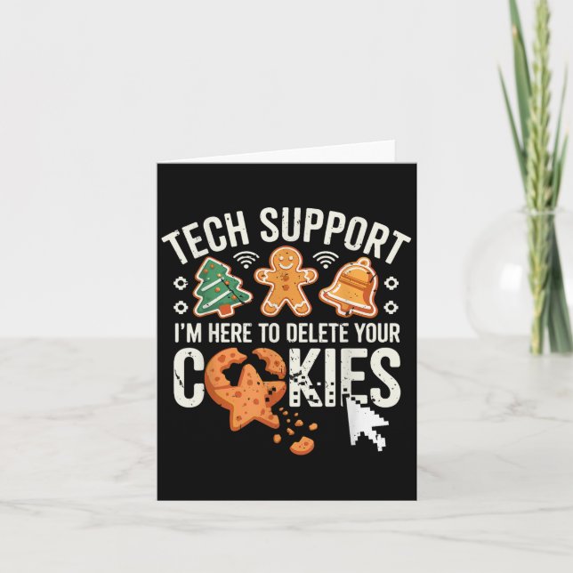 Weihnachts-Tech unterstützt hier, Cookies zu lösch Karte (Vorderseite)