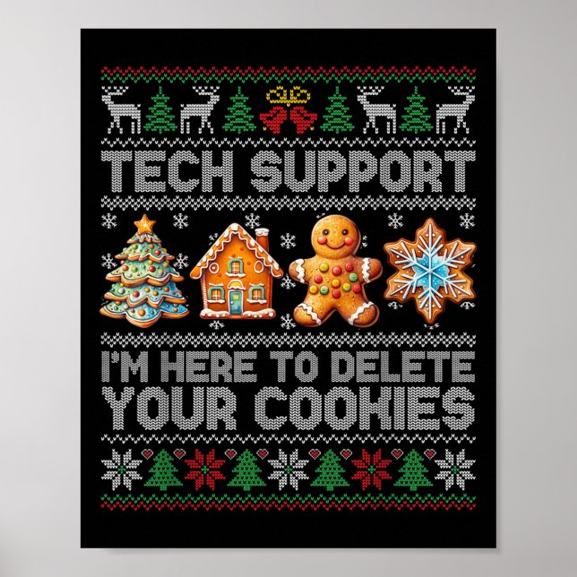 Weihnachts-Tech unterstützt hier, Cookies zu lösch Poster (Vorne)
