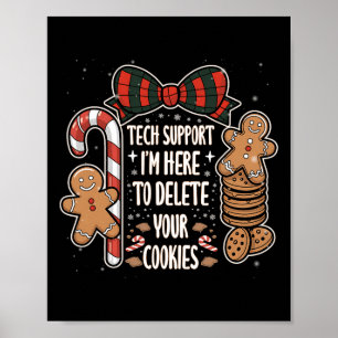 Weihnachts-Tech unterstützt hier, Cookies zu lösch Poster