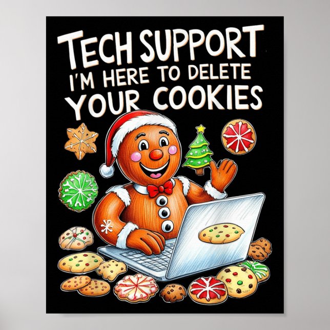Weihnachts-Tech unterstützt hier, Cookies zu lösch Poster (Vorne)
