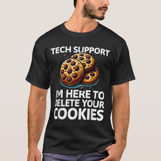 Weihnachts-Tech unterstützt hier, Cookies zu lösch T-Shirt (Vorderseite)