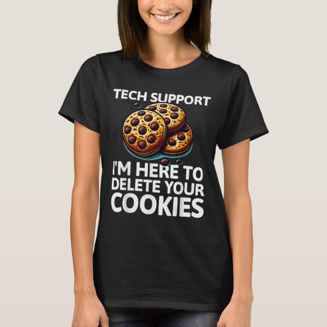 Weihnachts-Tech unterstützt hier, Cookies zu lösch T-Shirt (Vorderseite)