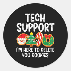 Weihnachts-Tech-Unterstützung hier, um Cookies zu Runder Aufkleber