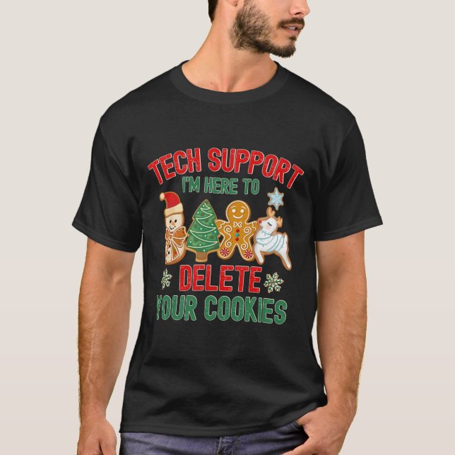 Weihnachts-Tech-Unterstützung hier, um Cookies zu  T-Shirt (Vorderseite)