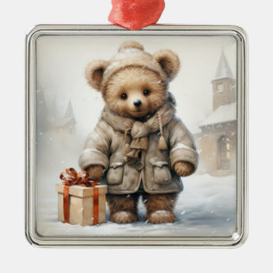 Weihnachts-Teddy-Bären-Ornament Ornament Aus Metall